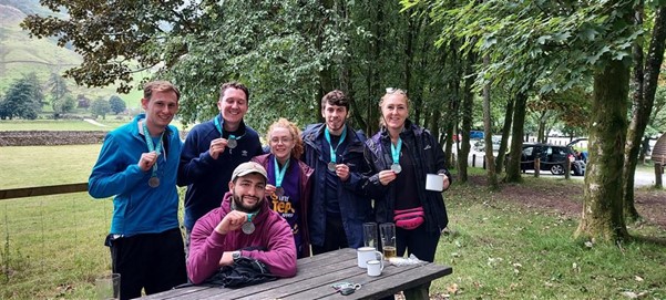 Mountaineers with medals